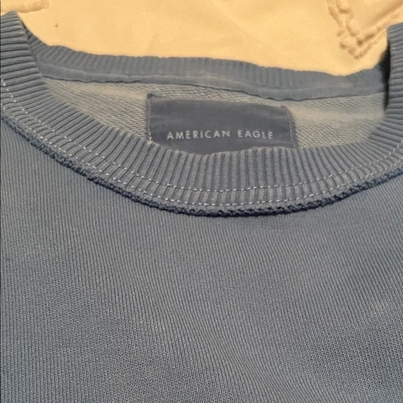 American Eagle Outfitters Light Blue Distressed Sweatshirt - Picture 8 of 8